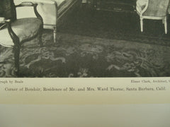 Corner of the Boudoir in the Residence of Mr. and Mrs. James Ward Throne , Santa Barbara, CA, 1930, Elmer Clark