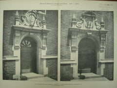 Hopkinson and Craig Doorways at the University of Pennsylvania Dormitory , Philadelphia, PA, 1899, Cope & Stewardson