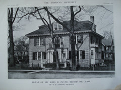 House of Dr. John H. Payne , Brookline, MA, 1912, Mr. W.H. Andrews
