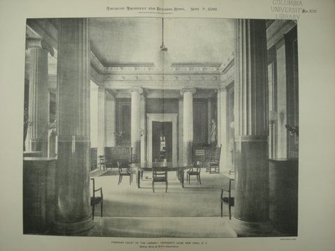 Pompeian Court of the Library at the University Club , New York, NY, 1899, McKim, Mead & White