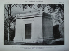 Sidney B. Smith Mausoleum, Cypress Lawn Cemetery, San Mateo County, CA, 1912, Messrs. Willis Polk & Co