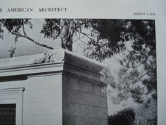 Sidney B. Smith Mausoleum, Cypress Lawn Cemetery, San Mateo County, CA, 1912, Messrs. Willis Polk & Co