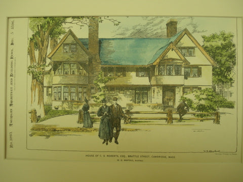 House of C. S. Roberts, Cambridge, MA, 1896, W. G. Rantoul