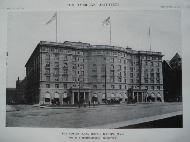 Copley-Plaza Hotel , Boston, MA, 1912, Mr. H.J. Hardenbergh