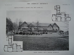 House of Edwin L. Blabon, Esq., Bryn Mawr, PA, 1912, Messrs. Duhring, Okie & Ziegler