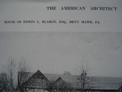 House of Edwin L. Blabon, Esq., Bryn Mawr, PA, 1912, Messrs. Duhring, Okie & Ziegler