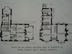 House of Ira Jewell Williams, Esq., St. Martin's, PA, 1912, Messrs. Duhring, Okie & Ziegler