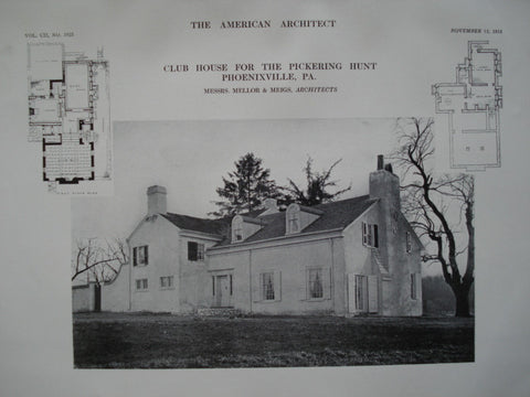 Club House for the Pickering Hunt , Phoenixville, PA, 1912, Messrs. Mellor & Meigs