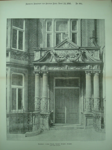 Doorway at the Lyons House on Surrey Street , Strand, London, England, UK, 1893, John Dunn