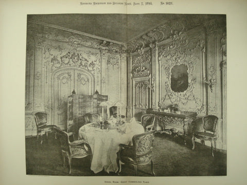 Dining Room at the Great Cumberland Place , London, England, UK, 1895, Unknown