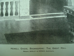 Great Hall at Hewell Grove , Bromsgrove, Worcestershire, England, UK, 1893, Bodley & Garner