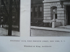 Engineers' Club, West Fortieth Street, New York, NY, 1907, Whitfield & King