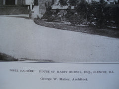 Porte Cochere: House of Harry Rubens, Esq., Glencoe, IL, 1907, George W. Maher