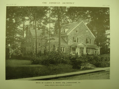 House of Clarence M. Brown, Esq., Germantown, PA, 1912, Messrs. Duhring, Okie & Ziegler
