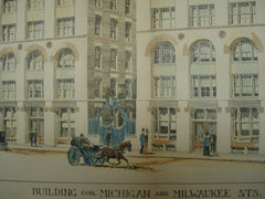 Building on the Corner of Michigan and Milwaukee, Milwaukee, WI, 1892, Andrews, Jaques, & Rantoul