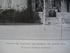 House of Mr. Hamilton, 1745 Jefferson Ave , Detroit, MI, 1907, Stratton & Baldwin