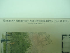 Proposed Building for the Lithgow Library , Augusta, ME, 1893, Will S. Aldrich