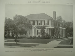 House of C. P. McAlaster, Esq. , Pasadena, CA, 1915, Mr. Reginald D. Johnson