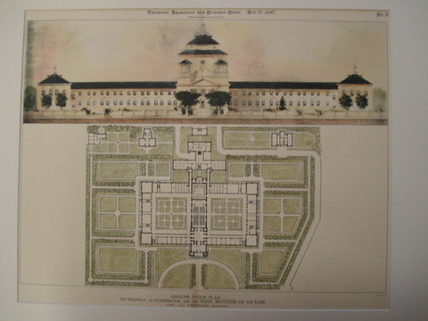 New Buildings at Overbrook for the Pennsylvania Institute for the Blind, Philadelphia, PA, 1897, Cope and Stewardson