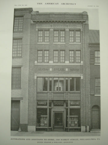 Alterations and Additions to Store, 1823 Market Street , Philadelphia, PA, 1915, Messrs. Heacock & Hokanson