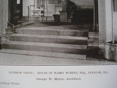 Interior Views of the House of Harry Rubens, Esq. , Glencoe, IL, 1907, George W. Maher