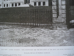 End View of a School Building: Ohio Institution for the Education of the Deaf and Dumb, Columbus, OH, 1907, Richards, McCarty & Bulford
