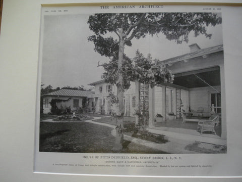 House of Pitts Duffield, Esq., Stony Brook, Long Island, NY, 1915, Messrs. Mann & Macneille