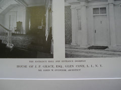 Entrance Hall and Entrance Doorway House of J. P. Grace, Esq., Glen Cove, Long Island, NY, 1913, Mr. James W. O'Connor