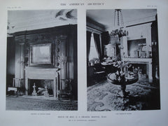 Mantel in the Dining Room and the Morning Room in the House of Hon. E.S. Draper , Boston, MA, 1912, Mr. A.W. Longfellow