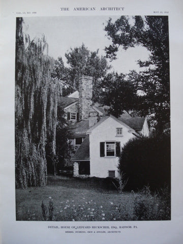 Detail of the House of Ledyard Hecksher, Esq., Radnor, PA, 1912, Messrs. Duhring, Okie & Ziegler
