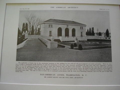 Pan-American Annex , Washington, DC, 1913, Mr. Albert Kelsey and Mr. Paul Cret
