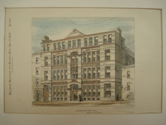 Jacob Sleeper Hall at Boston University, Boston, MA, 1883, Wm. G. Preston