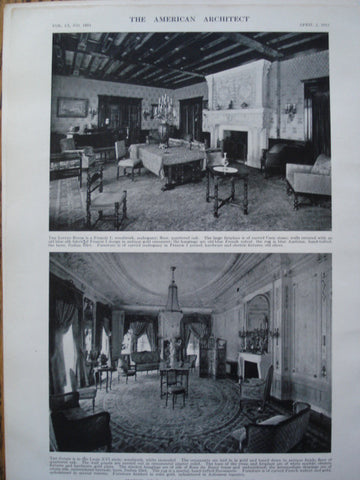 Living Room & Salon in the House of R.A. Long, Esq. , Kansas City, MO, 1912, Messrs. Howe & Hoit