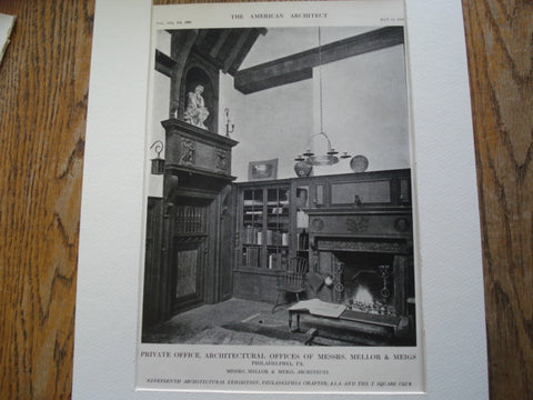 Private Office in the Architectural Offices of Messrs. Mellor & Meigs , Philadelphia, PA, 1913, Messrs. Mellor & Meigs