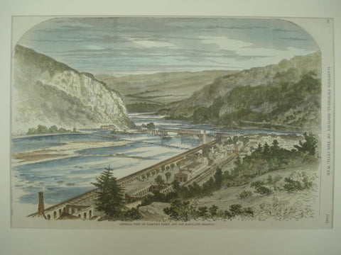 Scene of a General View of Harper's Ferry and the Maryland Heights , 1861, n/a