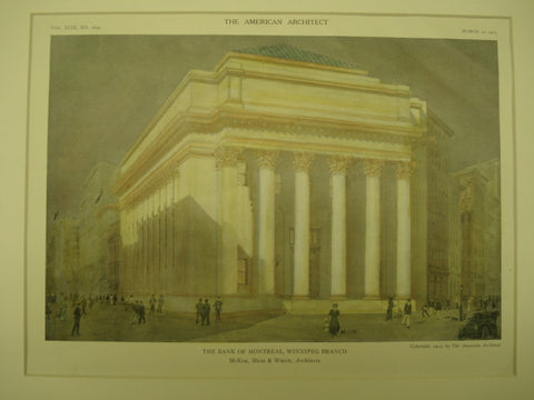 Winnipeg Branch of the Bank of Montreal, Montreal, Manitoba, CAN, 1911, McKim, Mead & White