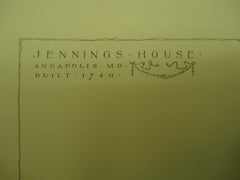 Jennings House , Annapolis, MD, 1892, Unknown