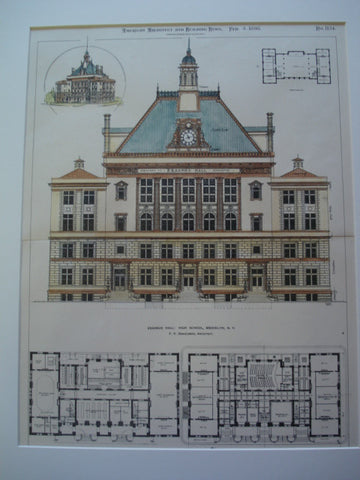 Erasmus Hall: High School , Brooklyn, NY, 1898, F.P. Dinkelberg