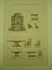 Wooden Furniture designed by Edward Dewson, 1878, Edward Dewson