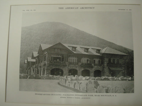 Headquarters Building, Palisades Interstate Park, Bear Mountain, NY, 1915, Messrs. Tooker and Marsh