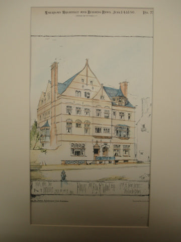 Houses for Edward R. Wood, Philadelphia, PA, 1890, Frank Miles Day