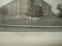Additions to the High School, Plainfield, NJ, 1915, Wilder and White