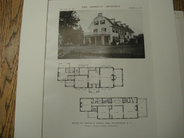 House of Joseph B. White, Plainfield, NJ, 1915, Wilder and White
