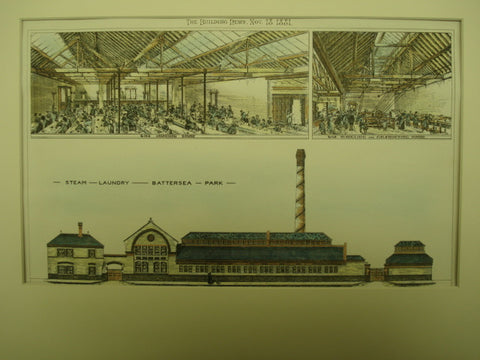 Steam Laundry in Battersea Park, London, England, UK, 1881, Ernest Turner