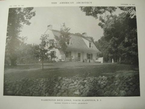 Washington Rock Lodge, North Plainfield, NJ, 1915, Wilder and White