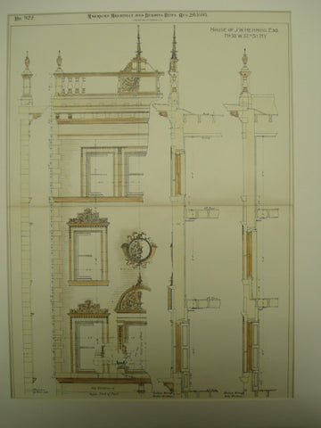 House of J. W. Henning, Esq. at Number 50 W. 52nd Street, New York, NY, 1893
