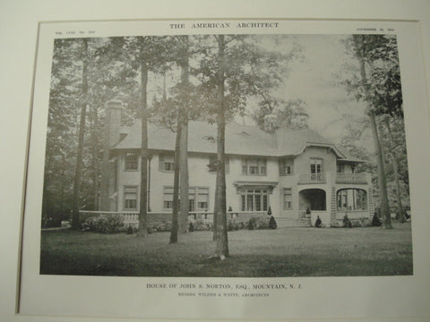 House of John S. Norton, Mountain, NJ, 1915, Wilder and White