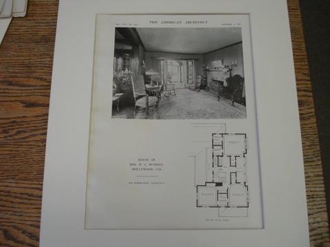 Interior, House of Mrs. M. C. Russell, Hollywood, CA, 1915, Elmer Grey