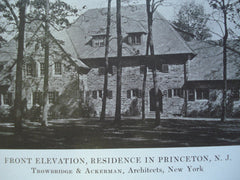 Front Elevation of a Residence , Princeton, NJ, 1915, Trowbridge & Ackerman
