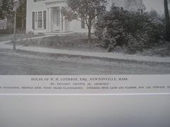 House of W. H. Lothrup, Newtonville, MA, 1915, Benjamin Proctor